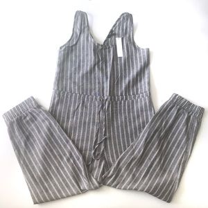 DREW Gray Striped Jumpsuit